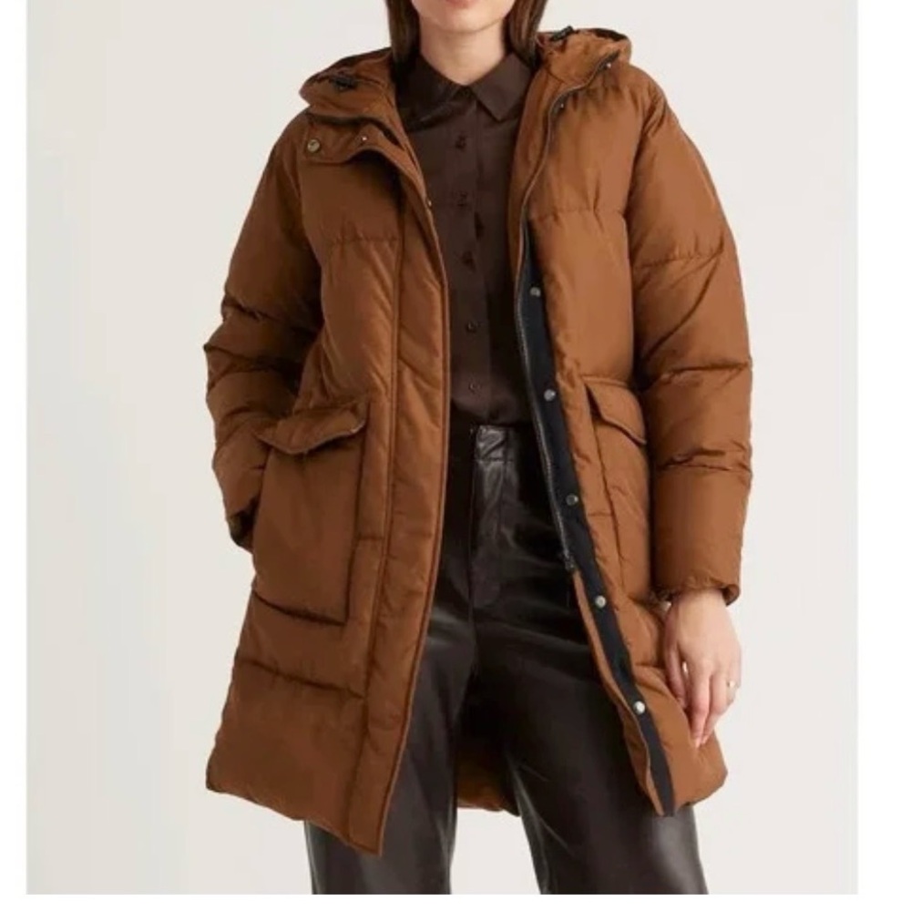 NWT Quince Featherless Long Puffer Parka in Caramel Size XS